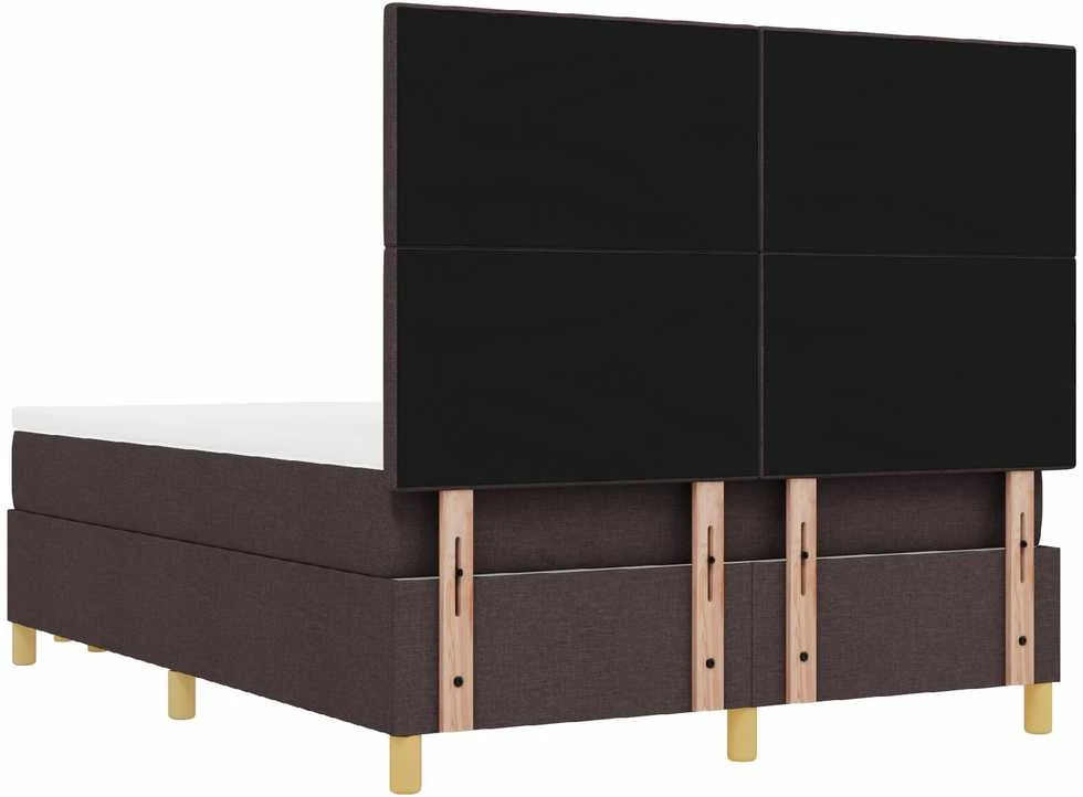 Kiemas lova su pagalve Tamsiai ruda 200 x 140 cm audinys
