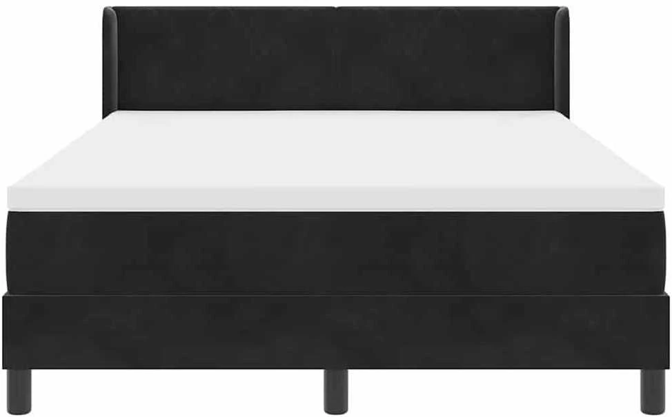 Kiemas lova su galvūgalio Juodas 200 x 140 cm Aksomas