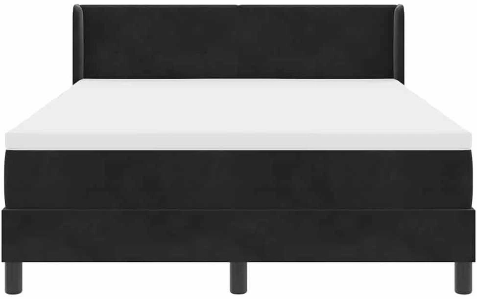 Kiemas lova su galvūgalio Juodas 200 x 140 cm Aksomas