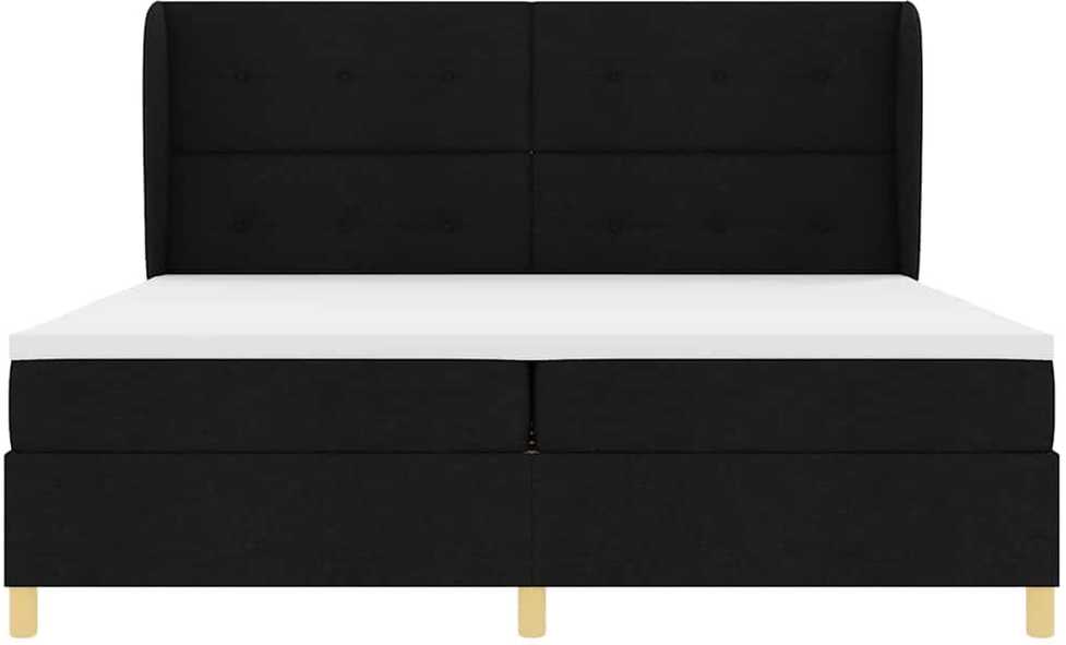 Kiemas lova su galvūgalio Juodas 200 x 200 cm audinys