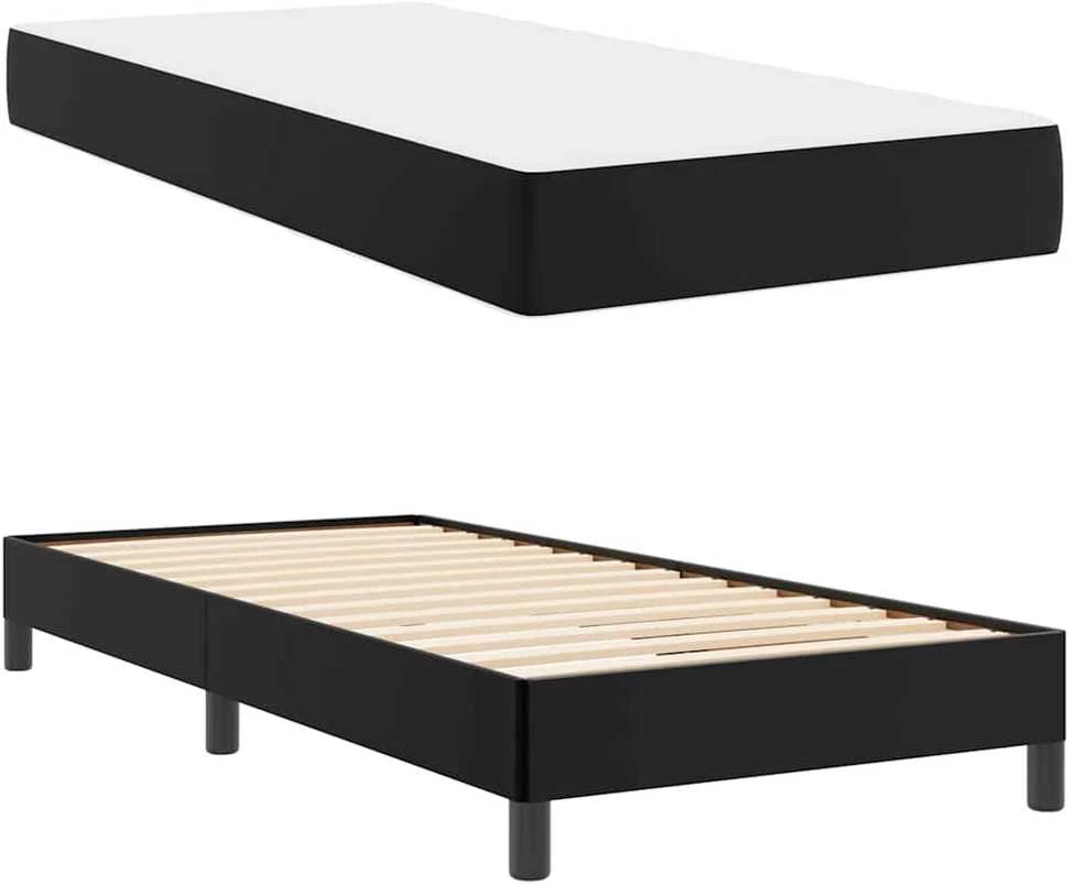 Lova Lovos rėmas su čiužiniu Juoda 90 x 200 cm audinys