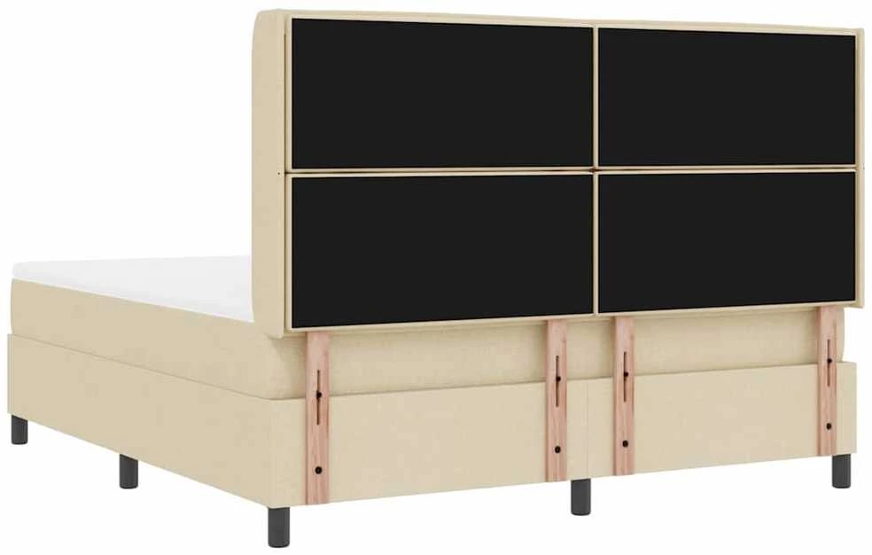 Kiemas lova su čiužiniu Kreminė 200 x 180 cm audinys