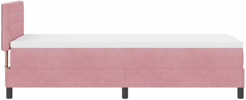 Kiemas lova su čiužiniu Rožinė 80 x 200 cm Aksomas