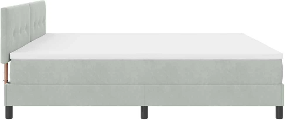Kiemas lova su galvūgalio Šviesiai pilka 200 x 200 cm Aksomas