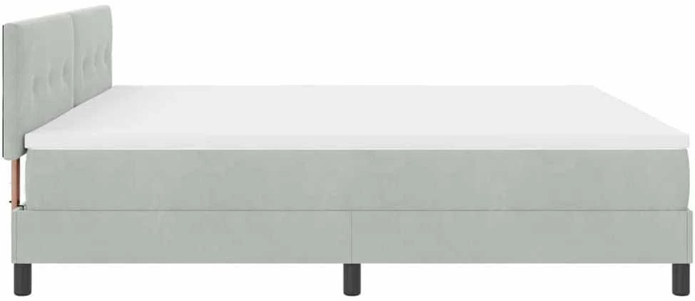 Kiemas lova su galvūgalio Šviesiai pilka 200 x 200 cm Aksomas
