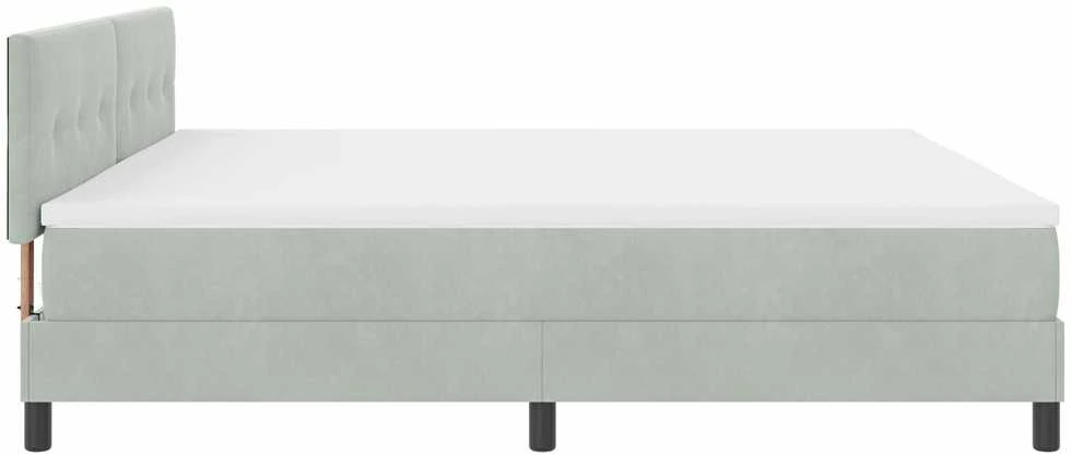 Kiemas lova su galvūgalio Šviesiai pilka 200 x 200 cm Aksomas