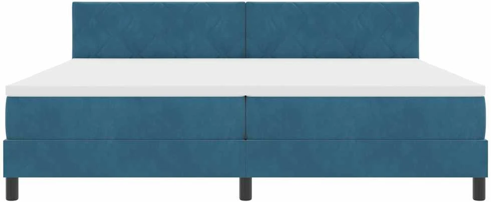 Kiemas lova su galvūgalio Tamsiai mėlyna 200 x 200 cm Aksomas