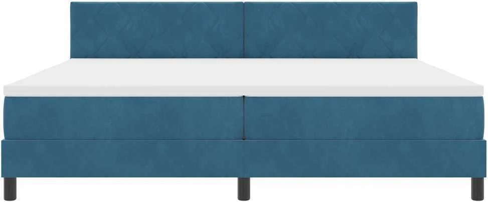 Kiemas lova su galvūgalio Tamsiai mėlyna 200 x 200 cm Aksomas