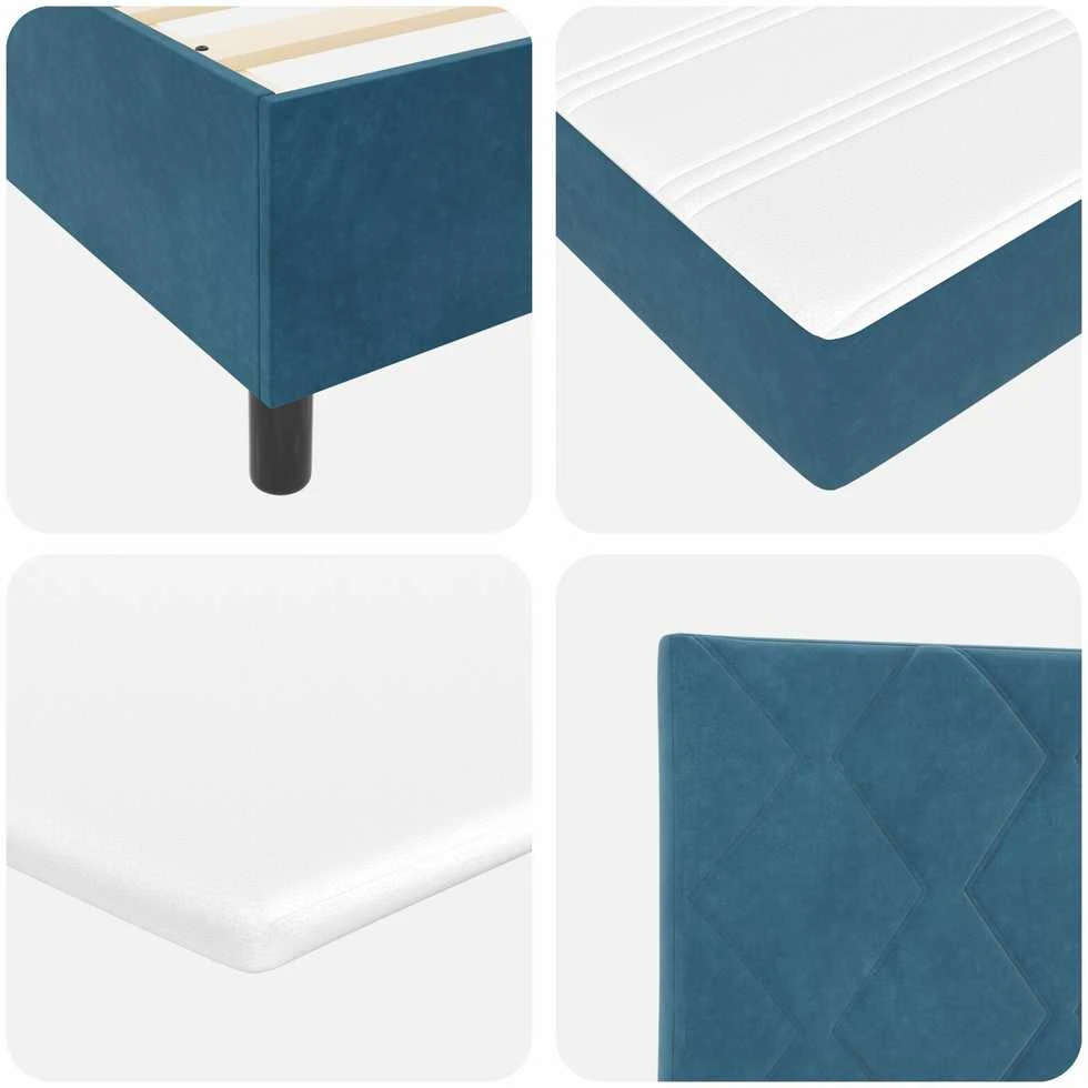 Kiemas lova su galvūgalio Tamsiai mėlyna 90 x 190 cm Aksomas
