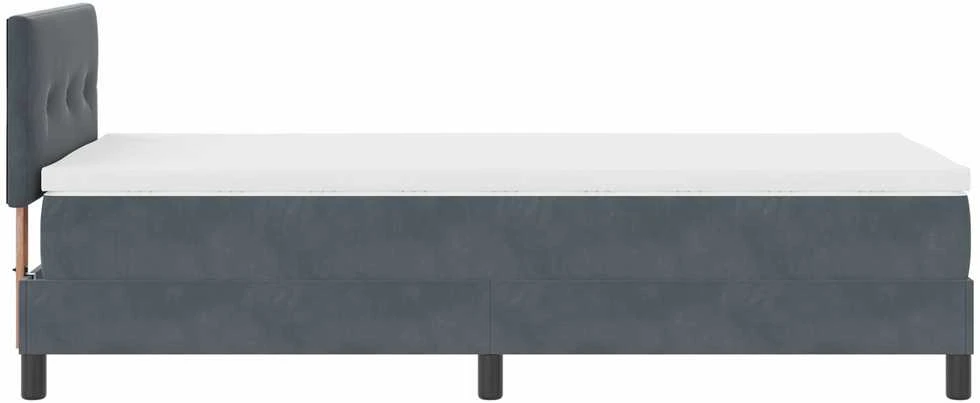 Kiemas lova su galvūgalio Tamsiai pilka 100 x 200 cm Aksomas