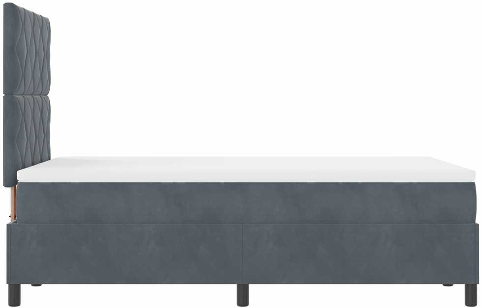 Kiemas lova su galvūgalio Tamsiai pilka 120 x 200 cm Aksomas