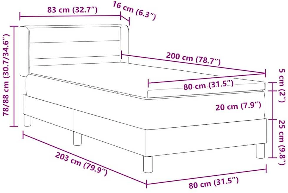 Kiemas lova su pagalve su galvūgalio Taupe 200 x 80 cm audinys
