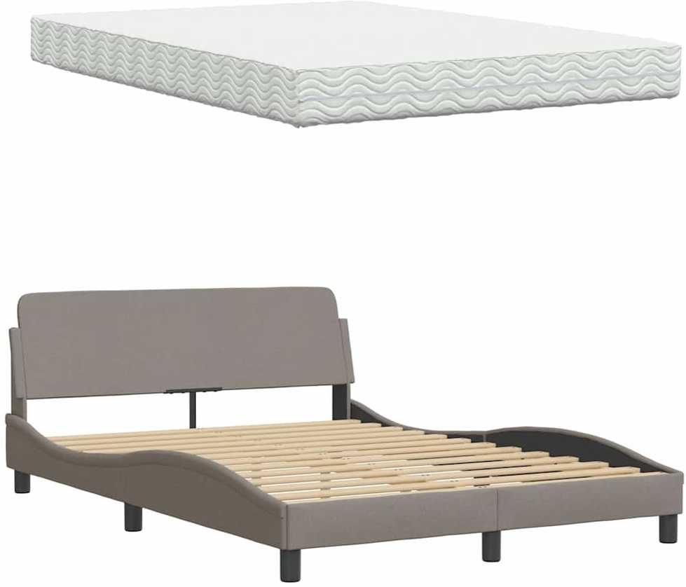 Lova su čiužiniu, Hanko, taupe spalvos, 140x190cm, audinys