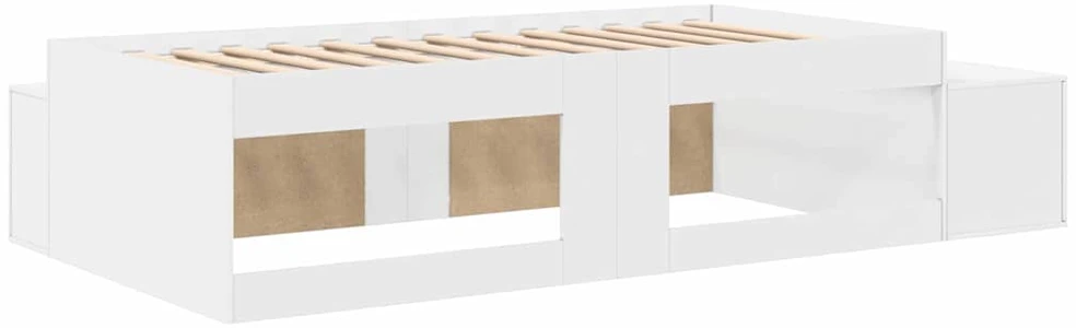 Lova su daiktų laikymo vieta Balta 80 cm Apdirbta mediena