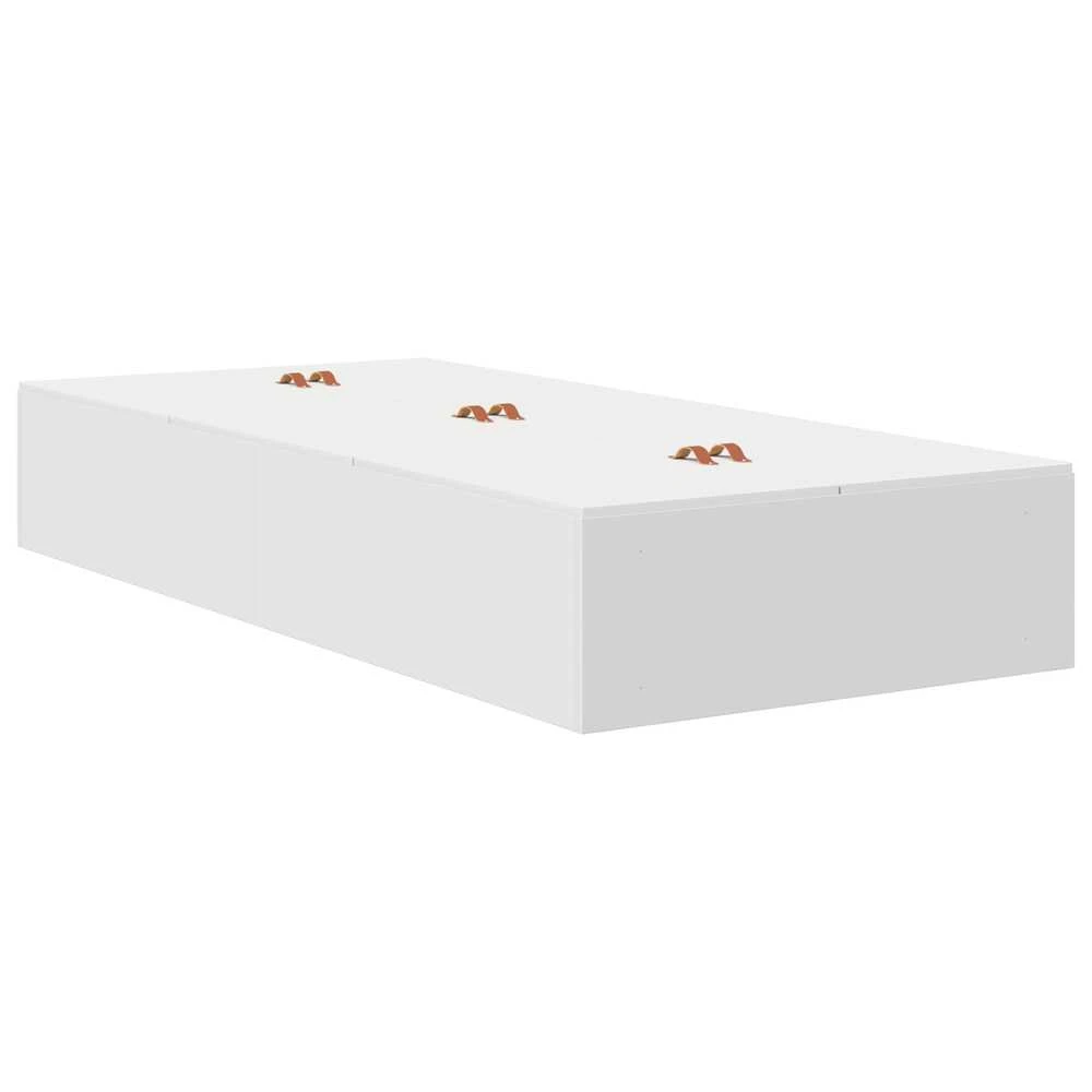 Lova su daiktų laikymo vieta Balta 90 cm Apdirbta mediena