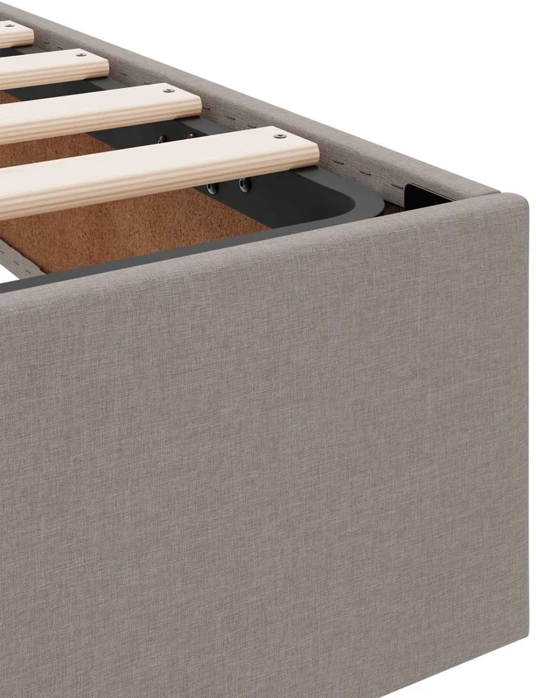 Lova su daiktų laikymo vieta ir čiužiniu Taupe 140 x 200 cm
