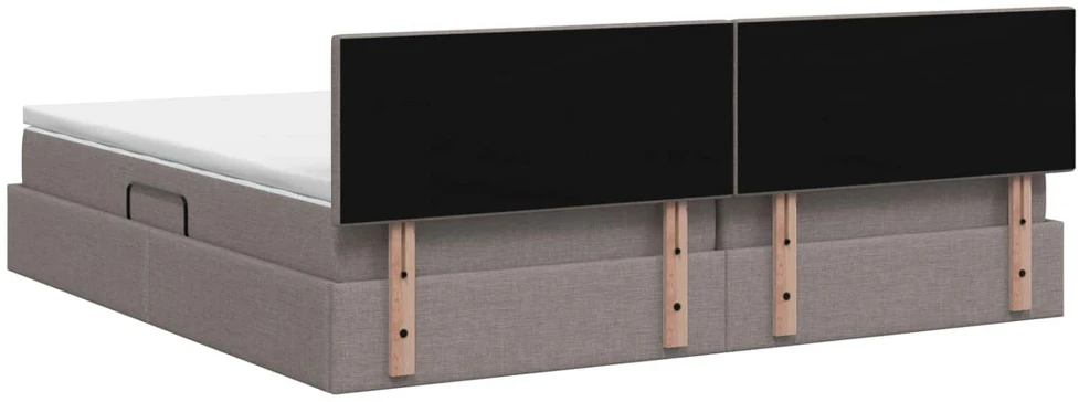 Lova su daiktų laikymo vieta ir čiužiniu Taupe 200 x 200 cm
