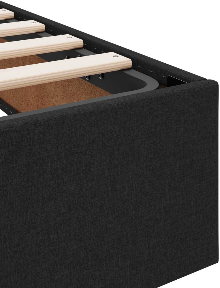 Lova su daiktų laikymo vieta ir čiužiniu Juoda 200 x 200 cm