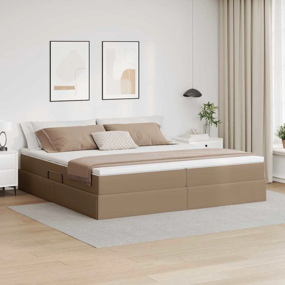 Lova su daiktų laikymo vieta ir čiužiniu Kapučino 200 x 200 cm