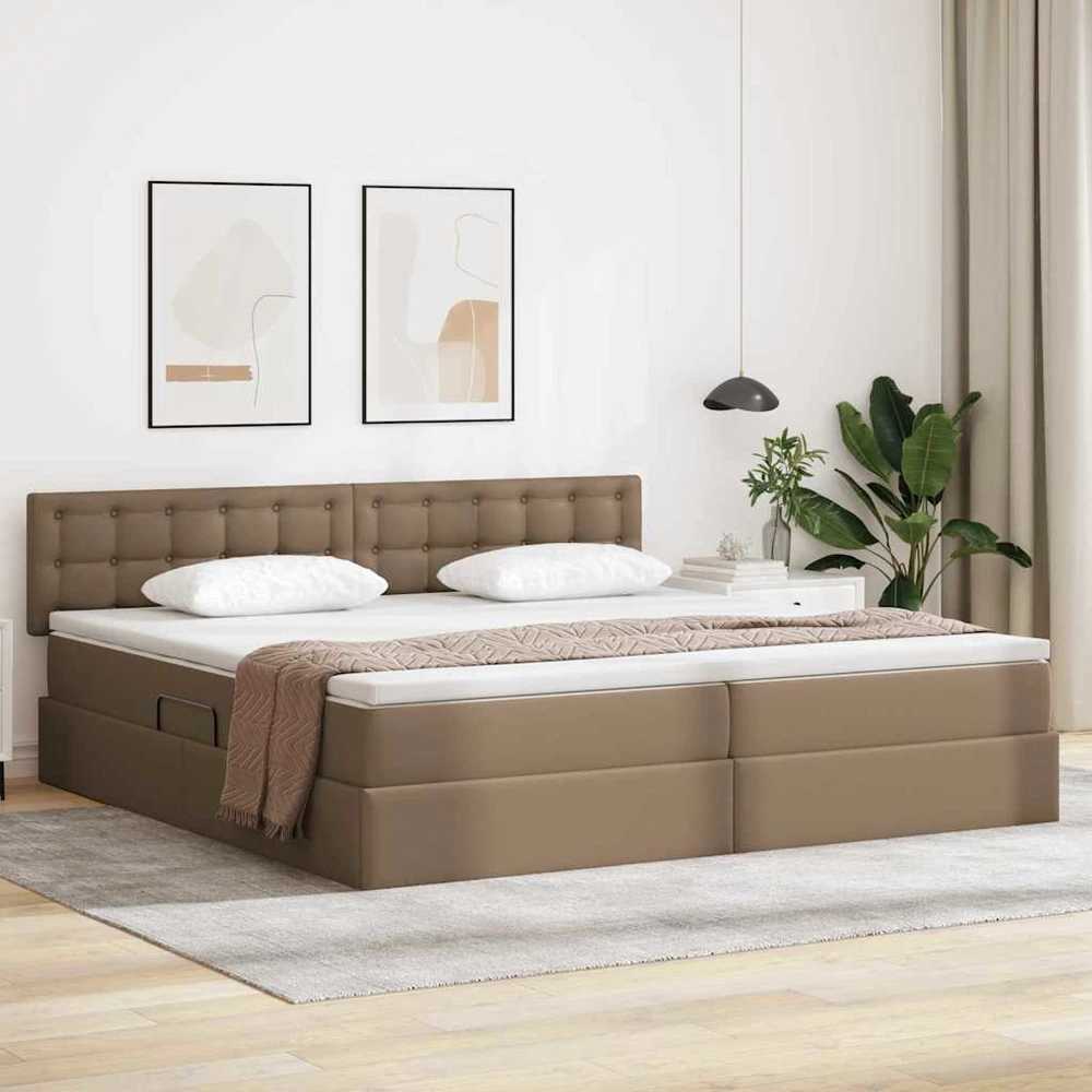 Lova su daiktų laikymo vieta ir čiužiniu Kapučino 200 x 200 cm