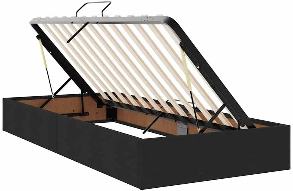 LED saugojimo lova su čiužiniu Juoda 90 x 200 cm Audinys