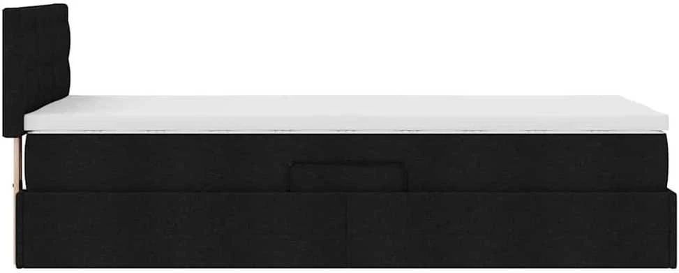 LED saugojimo lova su čiužiniu Juoda 100 x 200 cm Audinys