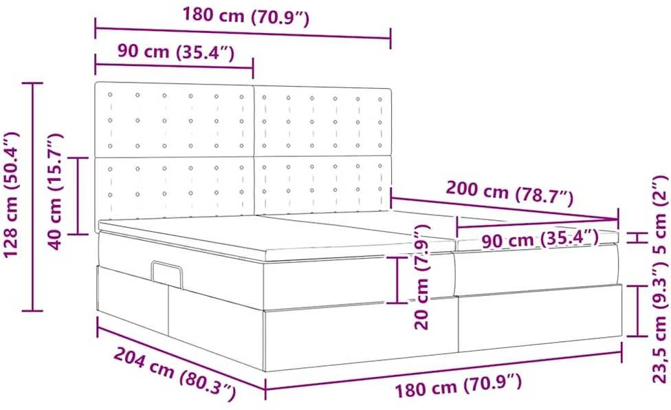 Lova su daiktų laikymo vieta ir LED Kapučino 180 x 200 cm