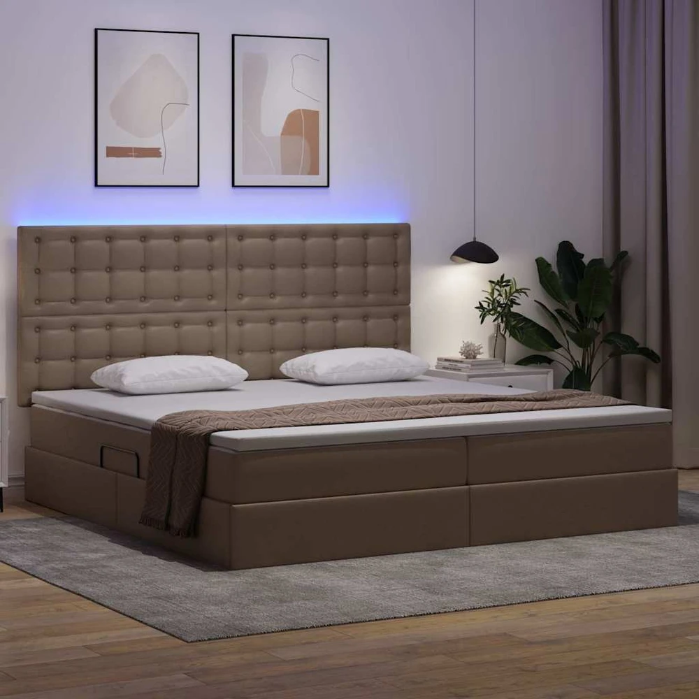 Lova su daiktų laikymo vieta ir LED Kapučino 200 x 200 cm