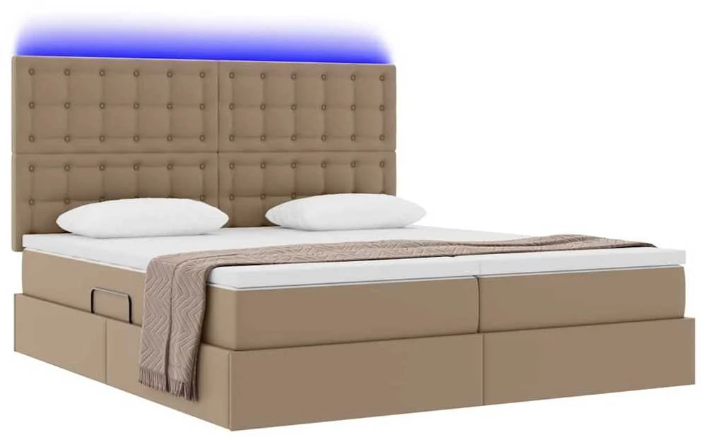 Lova su daiktų laikymo vieta ir LED Kapučino 180 x 200 cm