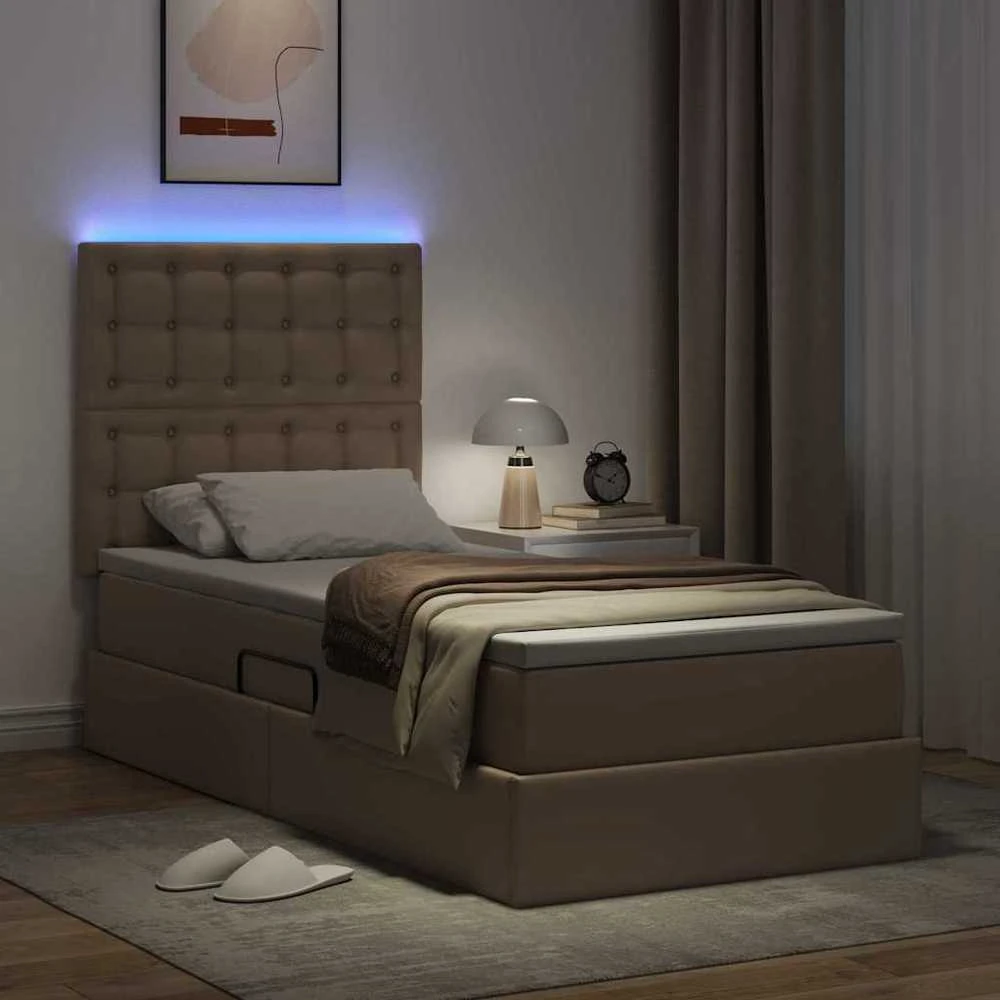 Lova su daiktų laikymo vieta ir LED Kapučino 100 x 200 cm