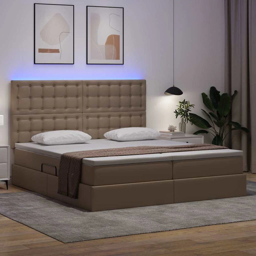 Lova su daiktų laikymo vieta ir LED Kapučino 200 x 200 cm