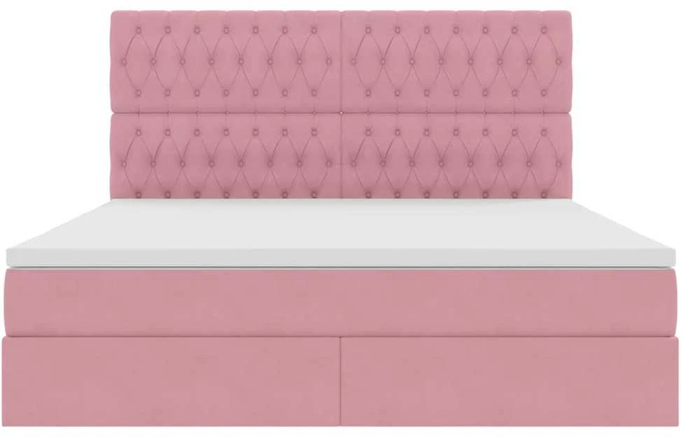 Lova su daiktų laikymo vieta ir čiužiniu Rožinė 160 x 200 cm