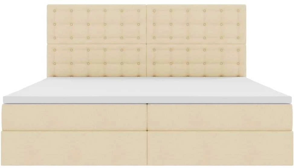 LED saugojimo lova su čiužiniu Kremas 200 x 200 cm Audinys