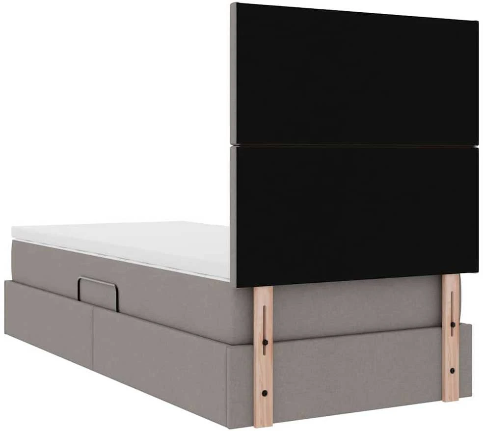 LED saugojimo lova su čiužiniu Taupe 90 x 190 cm Audinys
