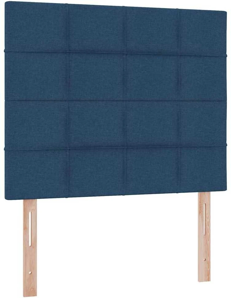 LED saugojimo lova su čiužiniu Mėlyna 120 x 190 cm Audinys
