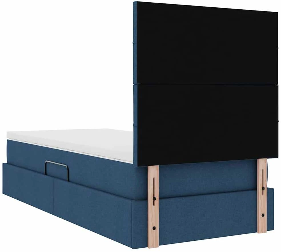 LED saugojimo lova su čiužiniu Mėlyna 90 x 190 cm Audinys