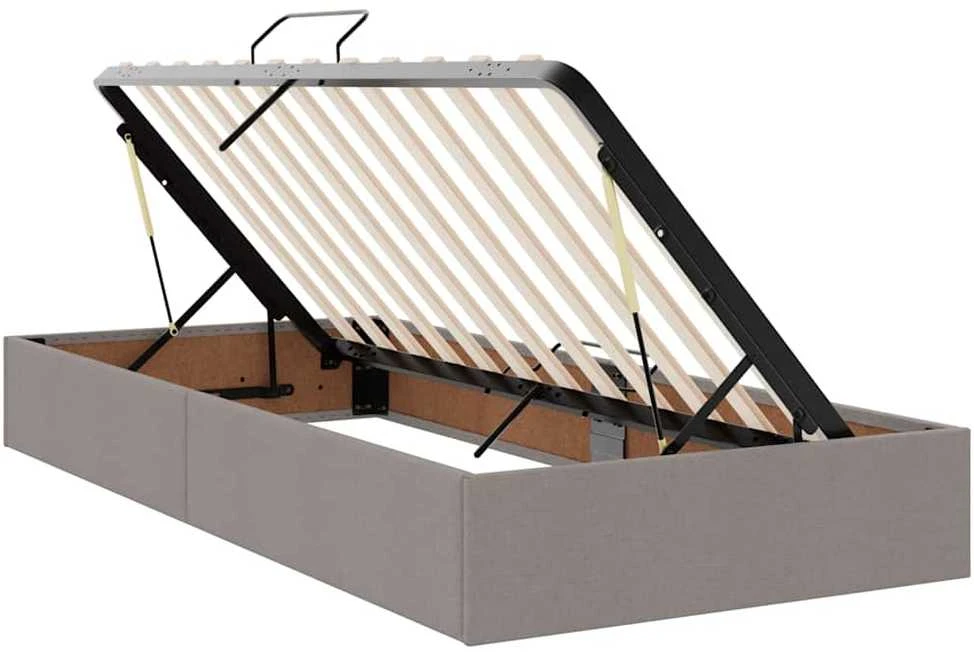 LED saugojimo lova su čiužiniu Taupe 100 x 200 cm Audinys