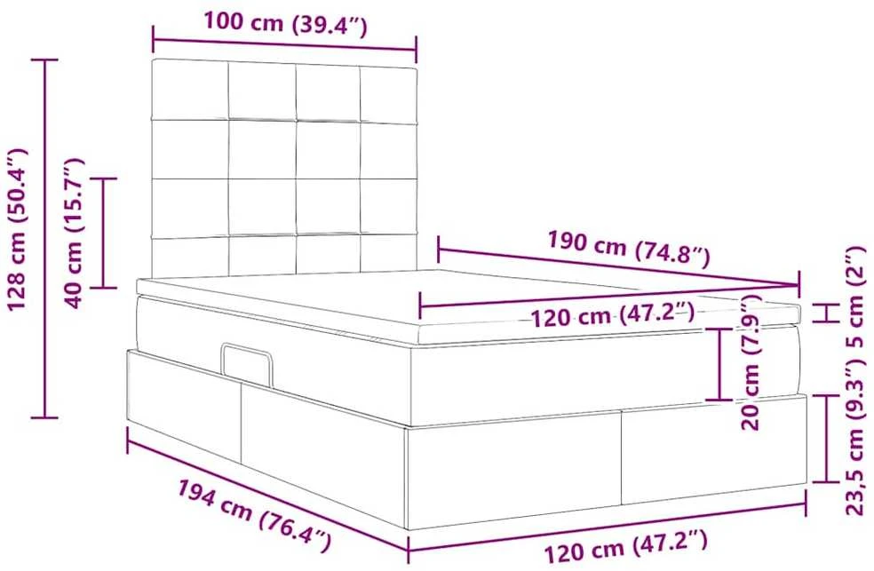 LED saugojimo lova su čiužiniu Mėlyna 120 x 190 cm Audinys