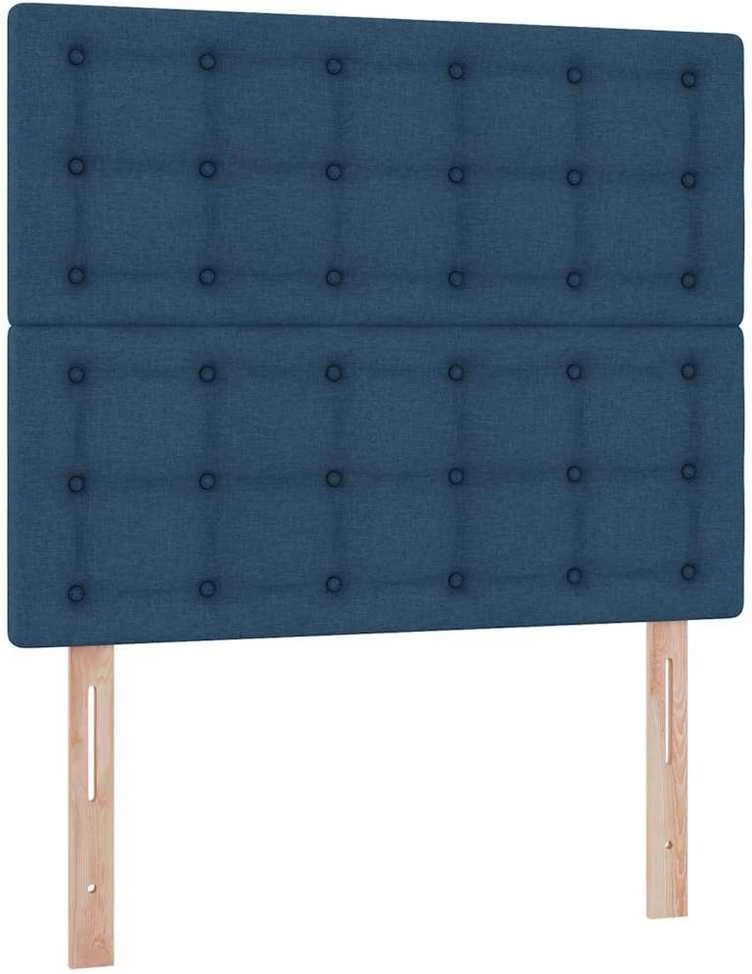 LED saugojimo lova su čiužiniu Mėlyna 120 x 190 cm Audinys