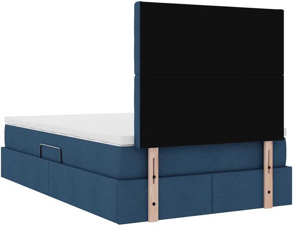 LED saugojimo lova su čiužiniu Mėlyna 120 x 190 cm Audinys