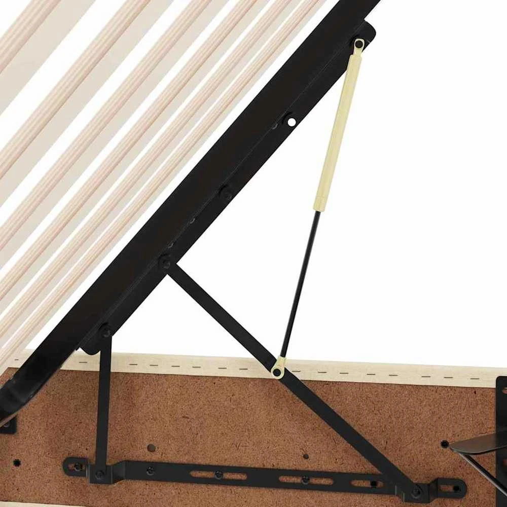 LED saugojimo lova su čiužiniu Kremas 90 x 200 cm Audinys