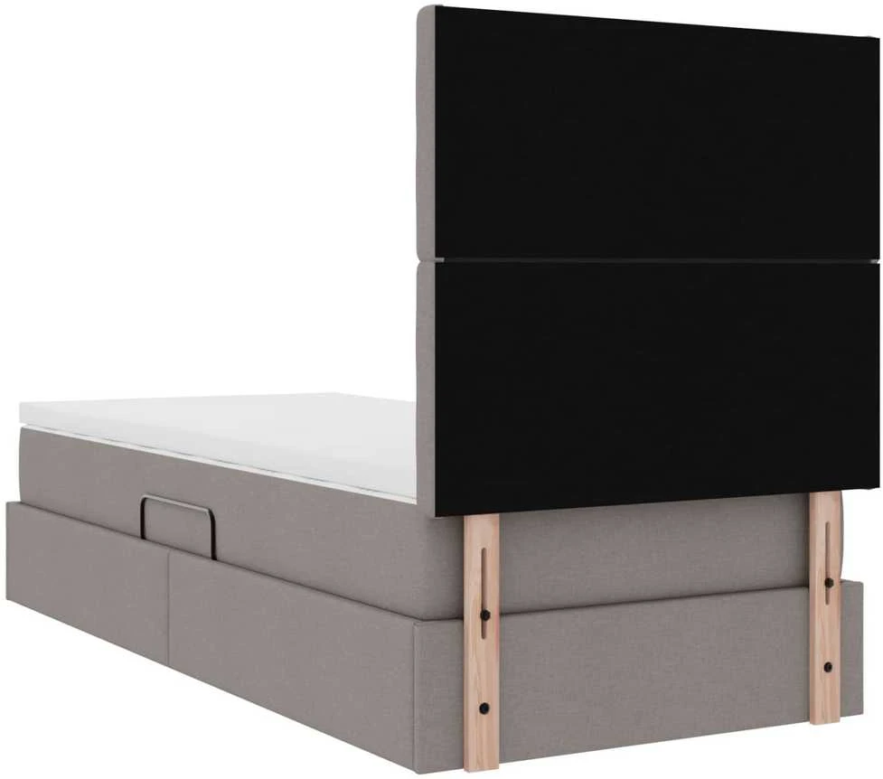 LED saugojimo lova su čiužiniu Taupe 90 x 200 cm Audinys
