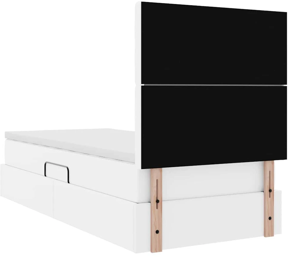 Lova su daiktų laikymo vieta ir LED Švari balta 90 x 190 cm