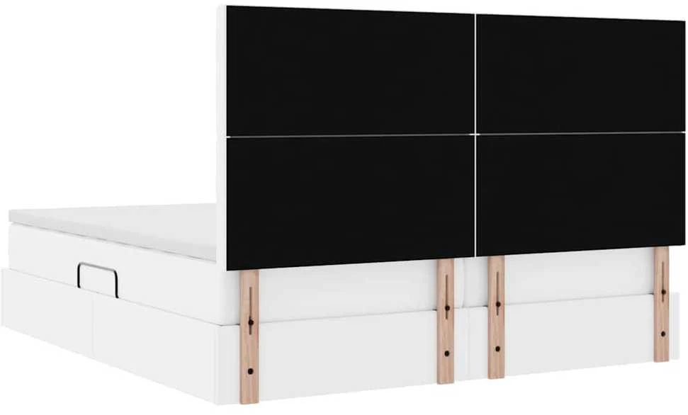 Lova su daiktų laikymo vieta ir LED Švari balta 200 x 200 cm