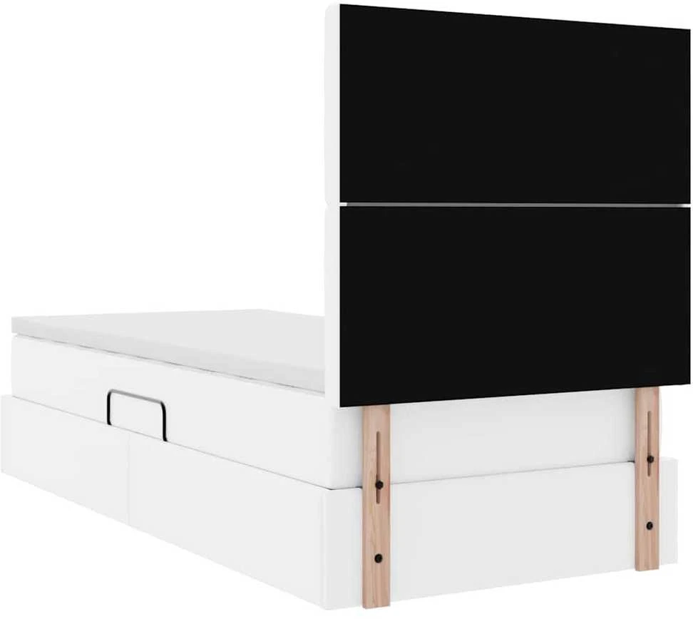 Lova su daiktų laikymo vieta ir LED Švari balta 90 x 200 cm