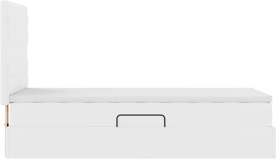 Lova su daiktų laikymo vieta ir LED Švari balta 100 x 200 cm