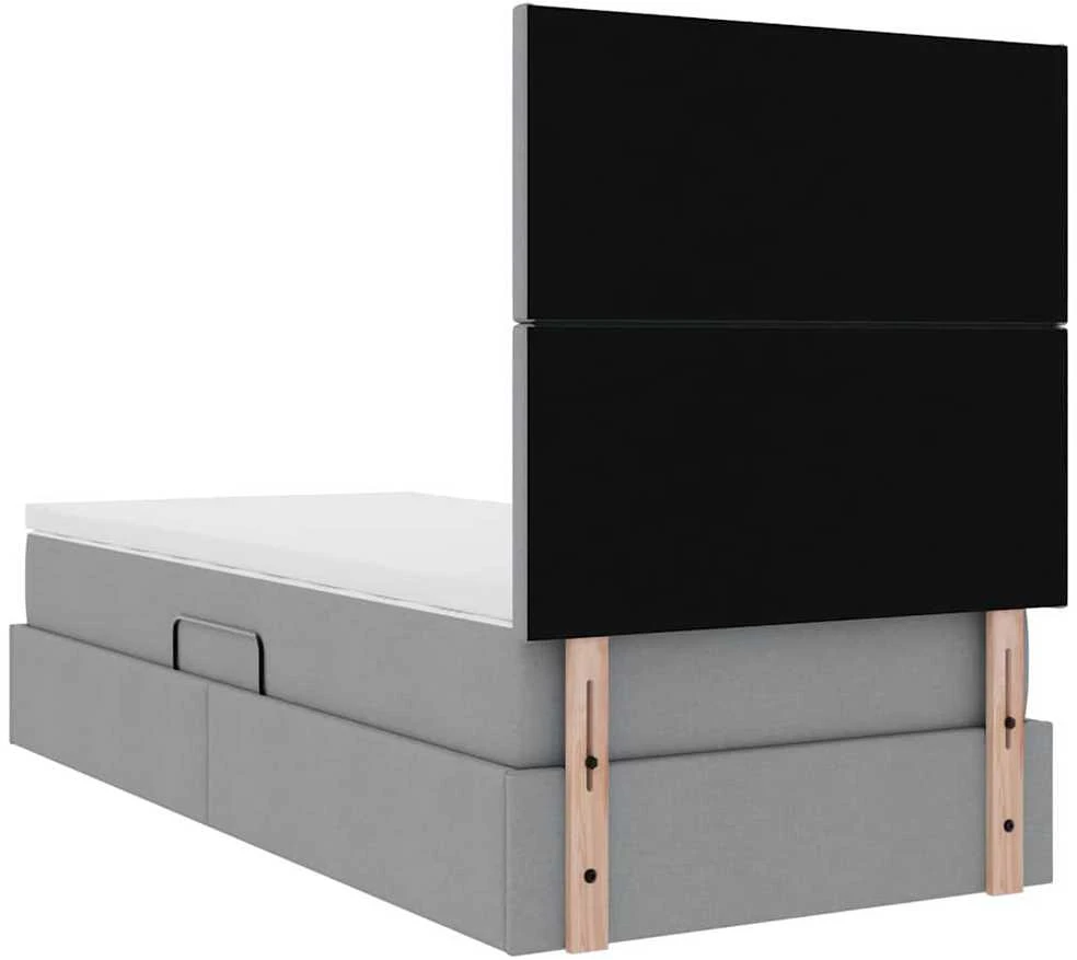 LED saugojimo lova su čiužiniu Šviesiai pilka 90 x 190 cm
