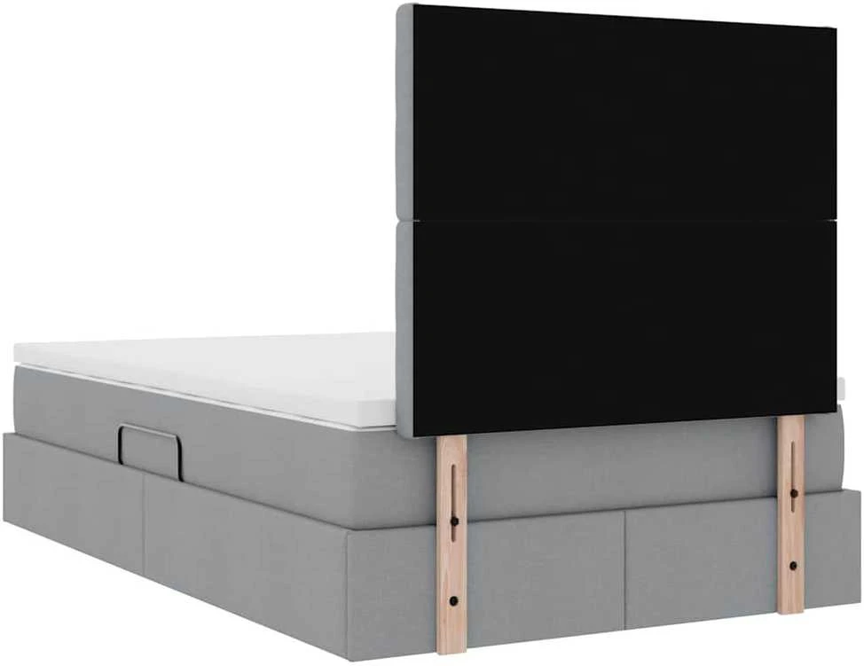 LED saugojimo lova su čiužiniu Šviesiai pilka 120 x 190 cm