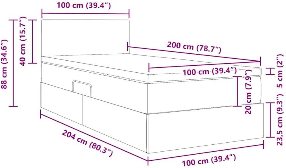 LED saugojimo lova su čiužiniu Tamsiai žalia 100 x 200 cm