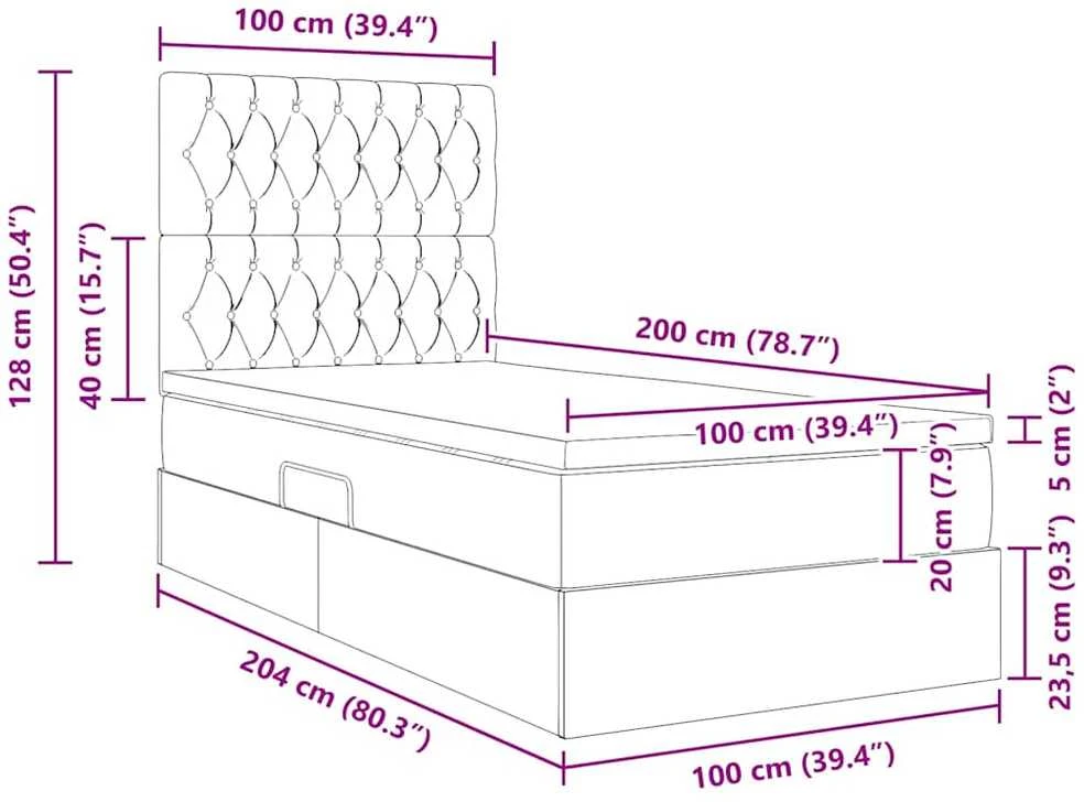 LED saugojimo lova su čiužiniu Tamsiai žalia 100 x 200 cm